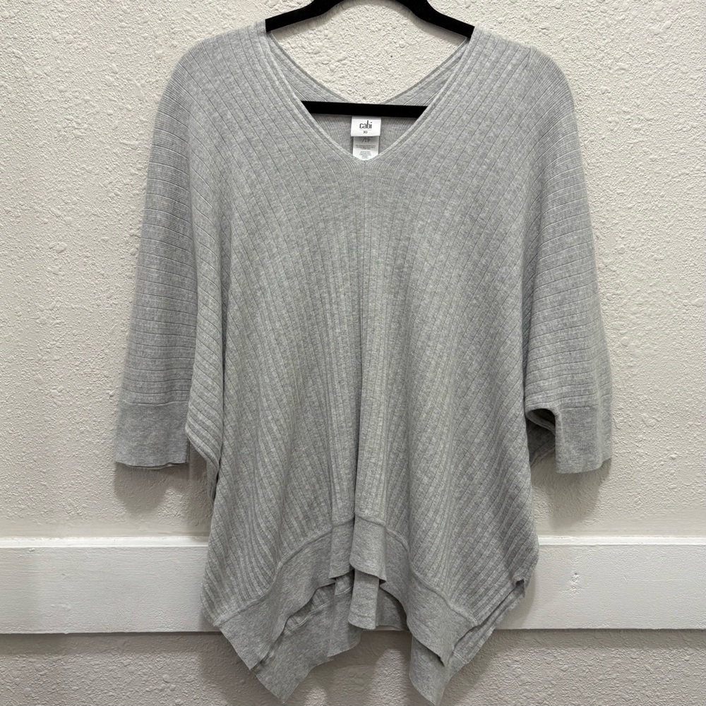 Cabi #5451 Watson Pullover Sweater Top Gray Ribbed Size XS - Picture 2 of 6